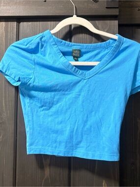 Wild Fable Blue V-Neck Crop Top xs